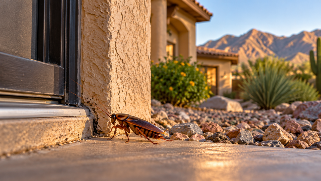 Close-up of a cockroach on a light-colored surface